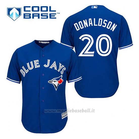 Maglia Baseball Uomo Toronto Blue Jays Josh Donaldson 20 Blu Alterner Cool Base